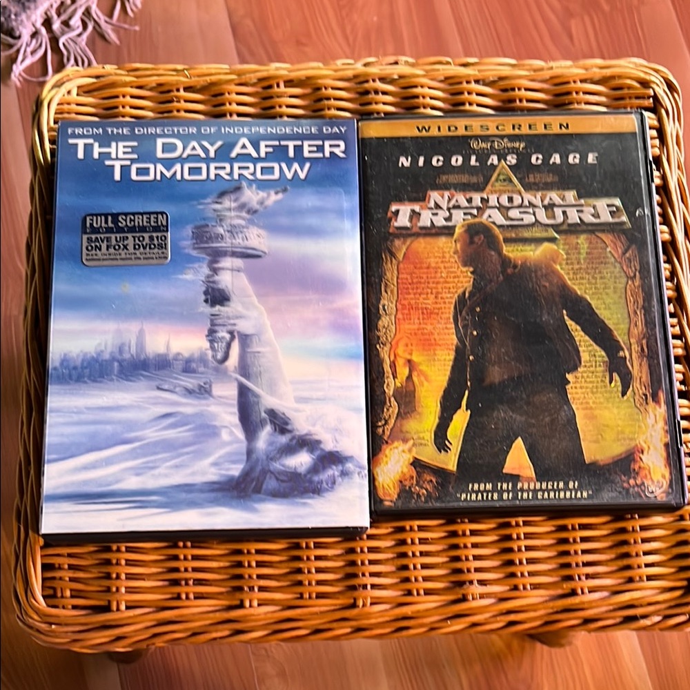 DVDs National Treasure and The Day Aft Tomo